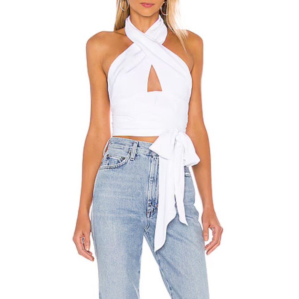 Superdown Jennifer Wrap Top in White